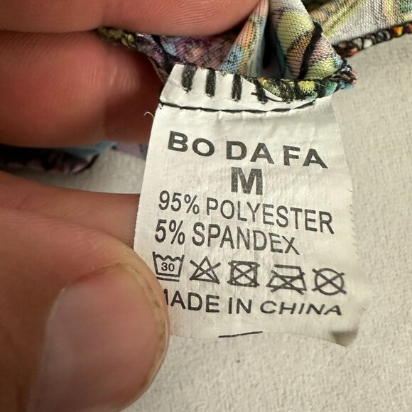 Bo Da Fa Women's Multicolor Abstract Print Summer Dress Size Medium - Picture 3 of 3